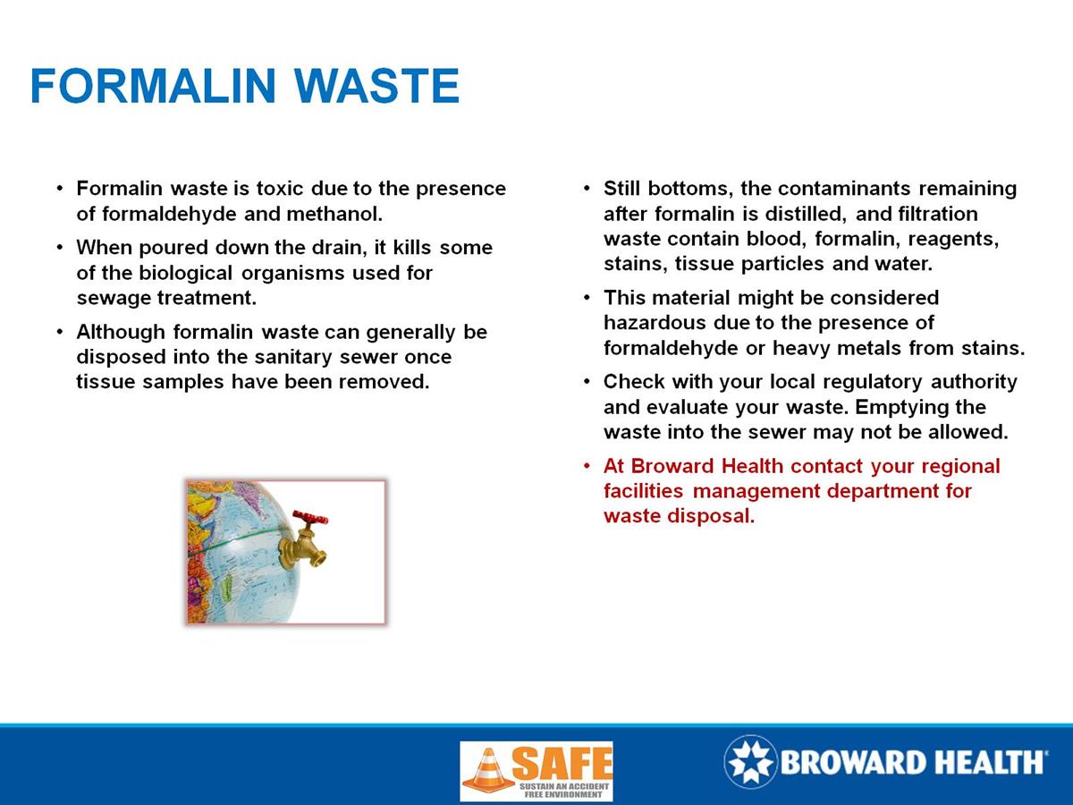 Formalin waste