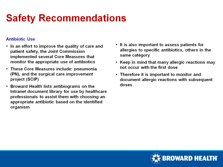 Safety Recommendations 2 Safety Recommendations 2