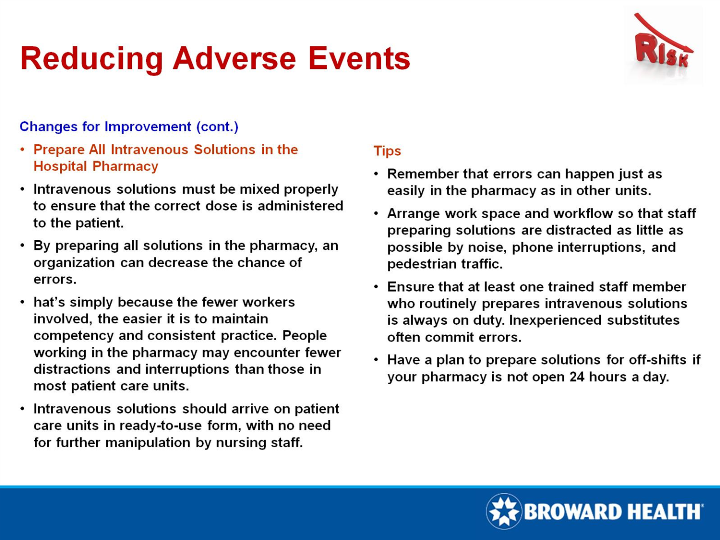 Learning Lessons From Adverse Events