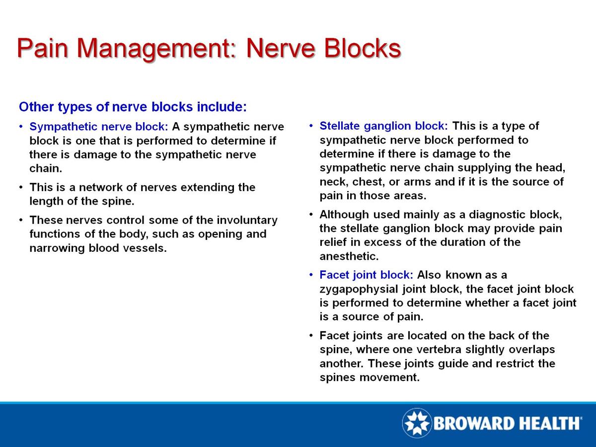 Pain Management Nerve Blocks