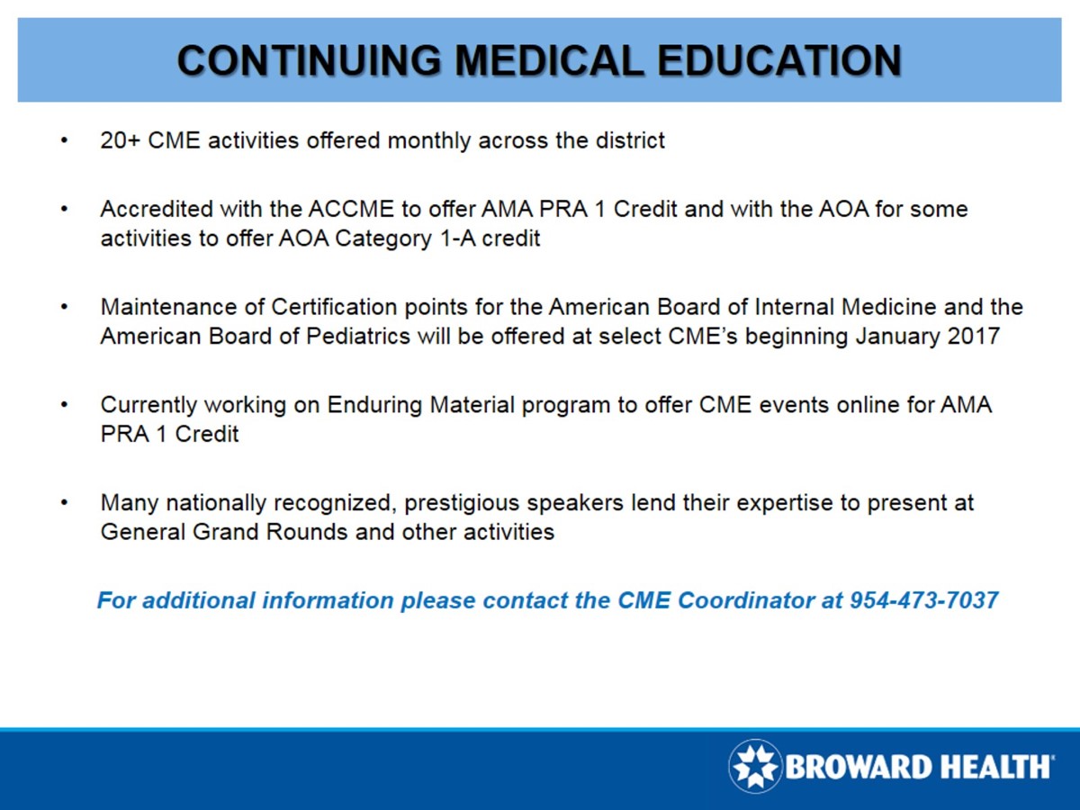 Continuing medical education