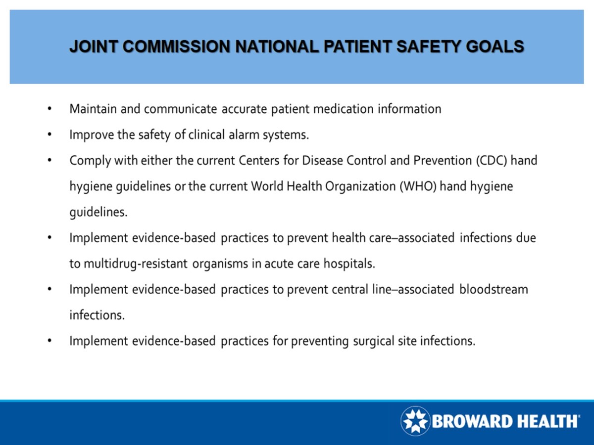 joint Commission National Patient safety goals 1