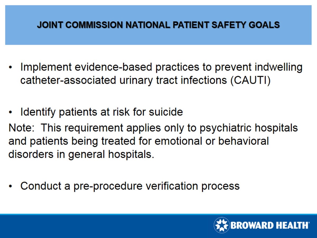 joint Commission National Patient safety goals2